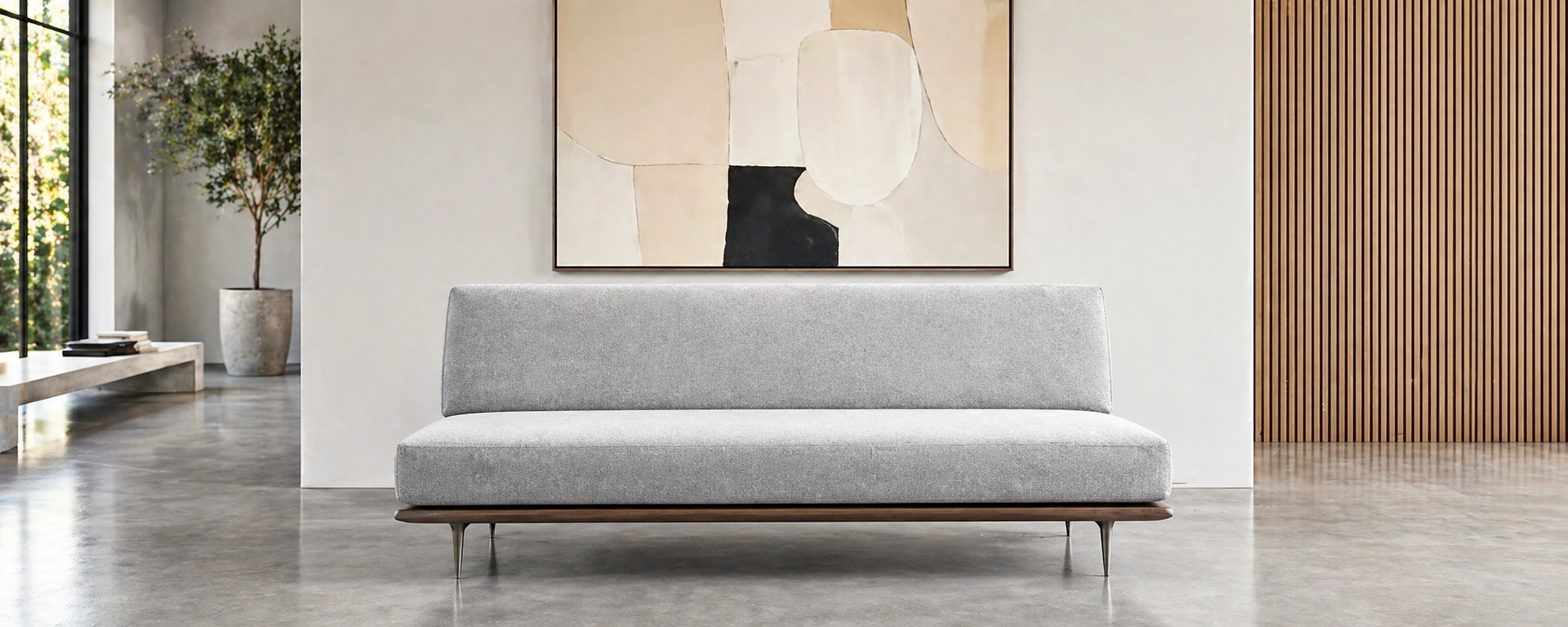 Minimalist armless budget sofa