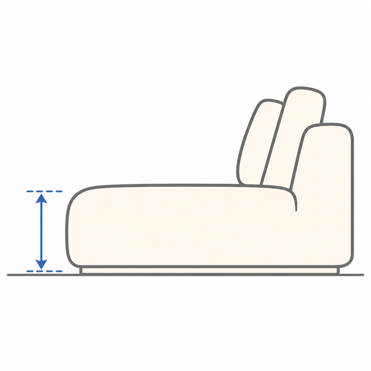 Low-to-ground base of a cloud sofa