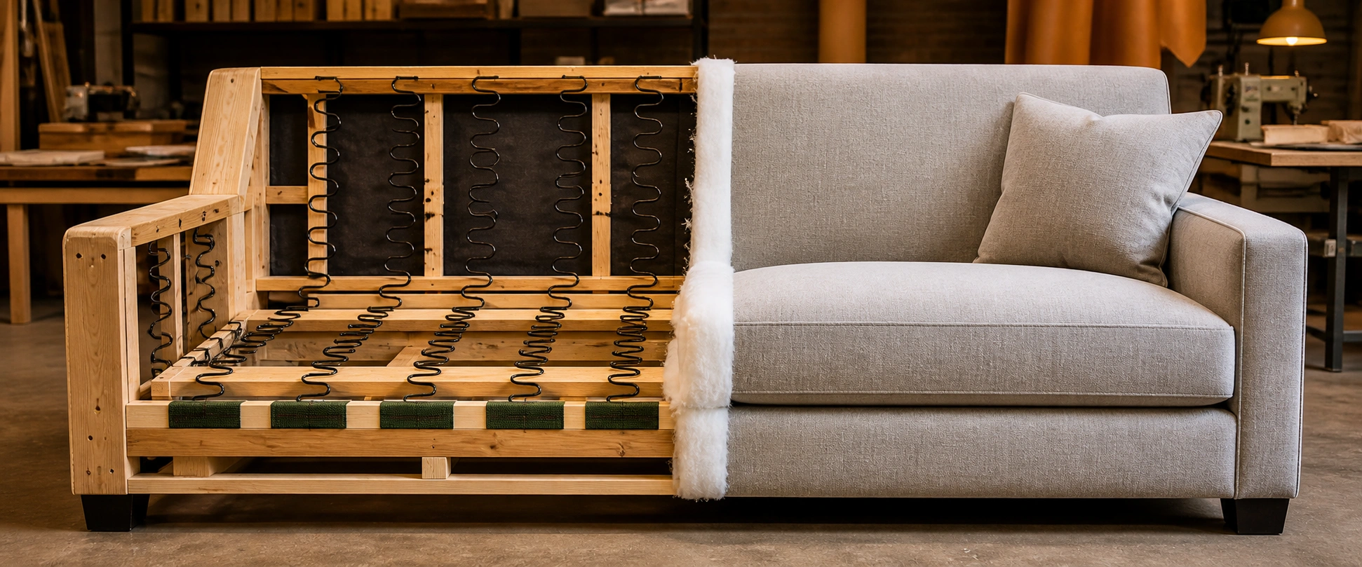 Durable sofa frame construction for heavy use