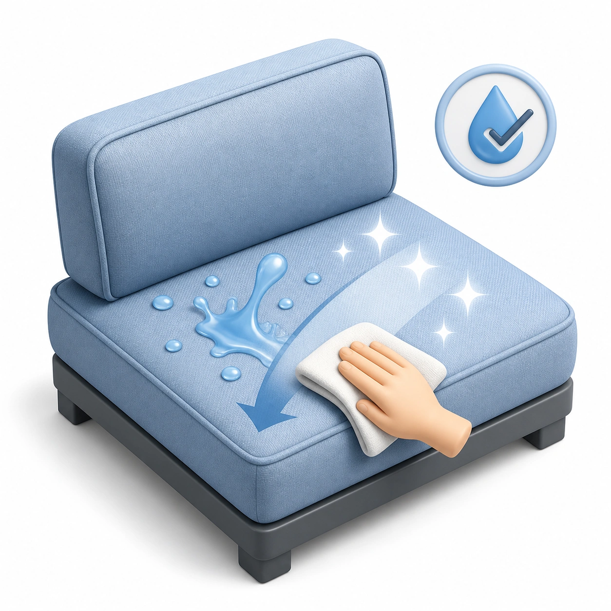 Easy clean sofa surface