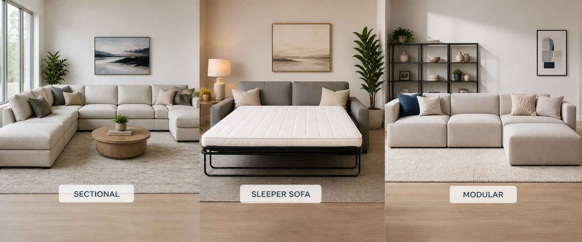 Comparison of sofa types for frequent hosting