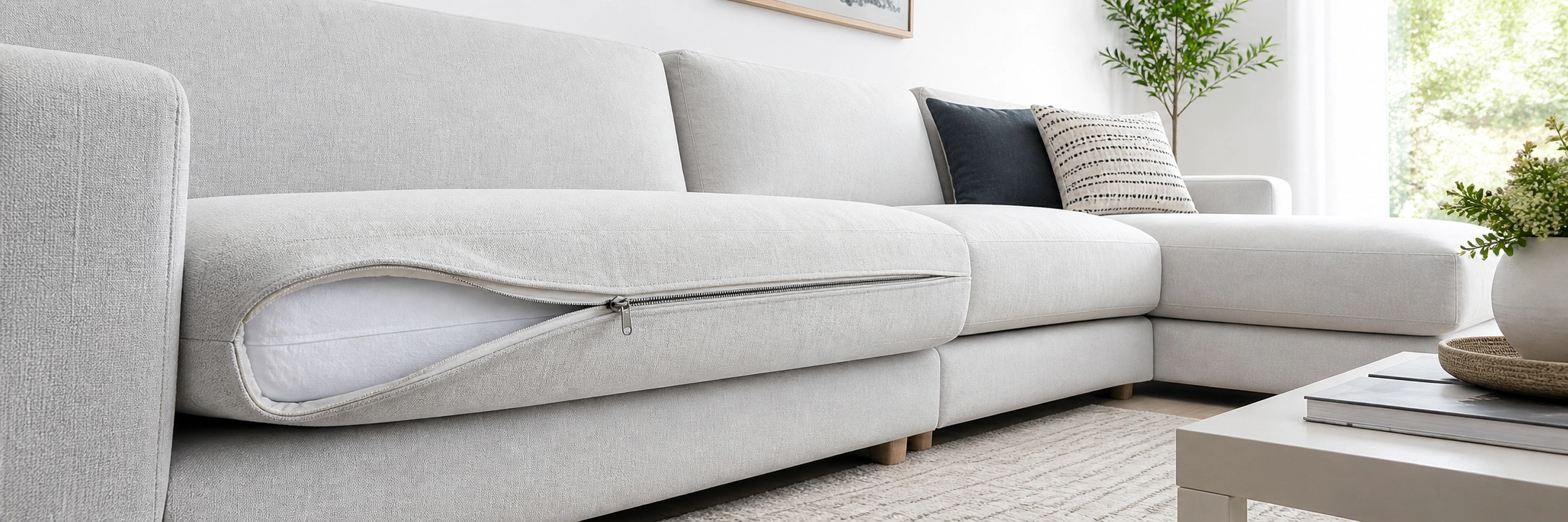 Washable sofa with removable covers
