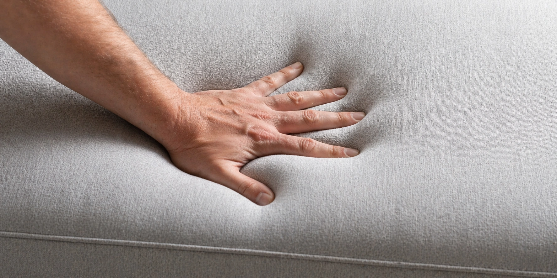 Memory foam cushion conforming to body shape showing pressure point relief