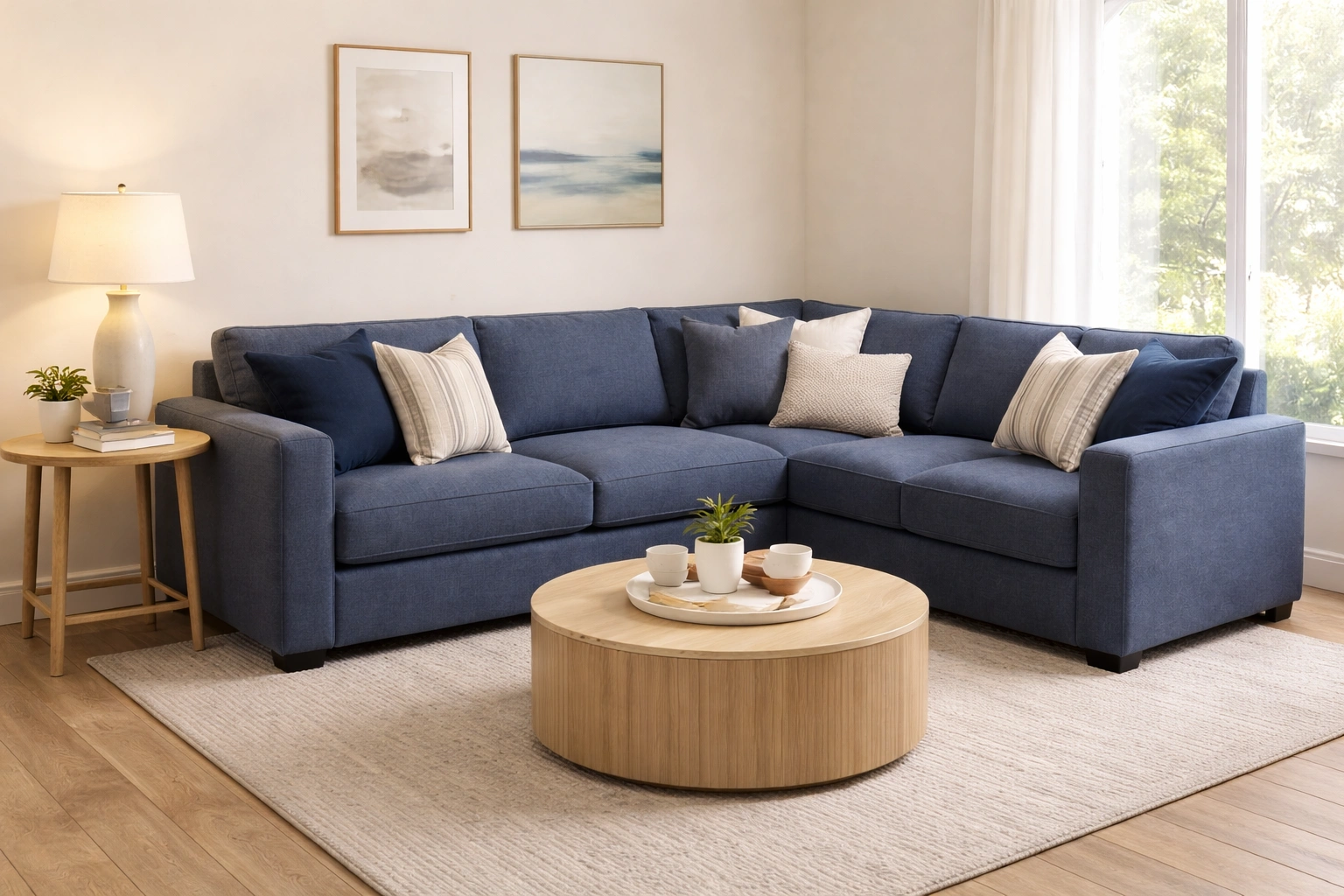 L-shaped modular sofa arrangement in a living room