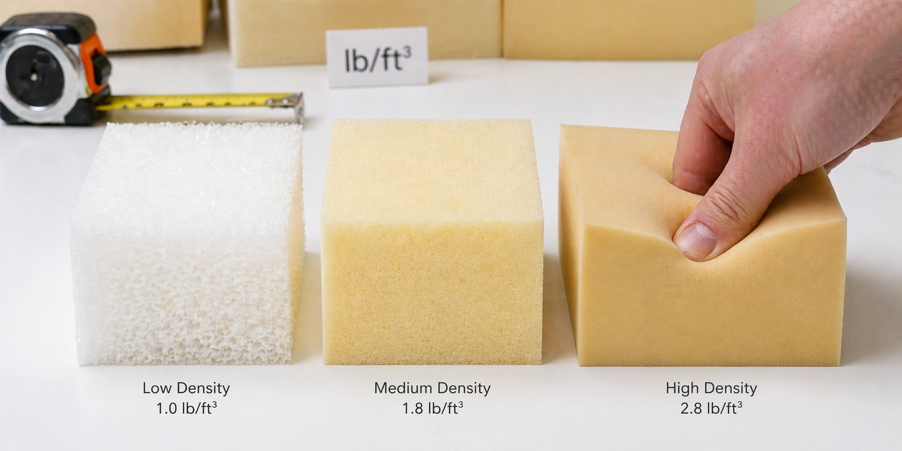 Polyurethane foam blocks used as sofa cushion fill core material