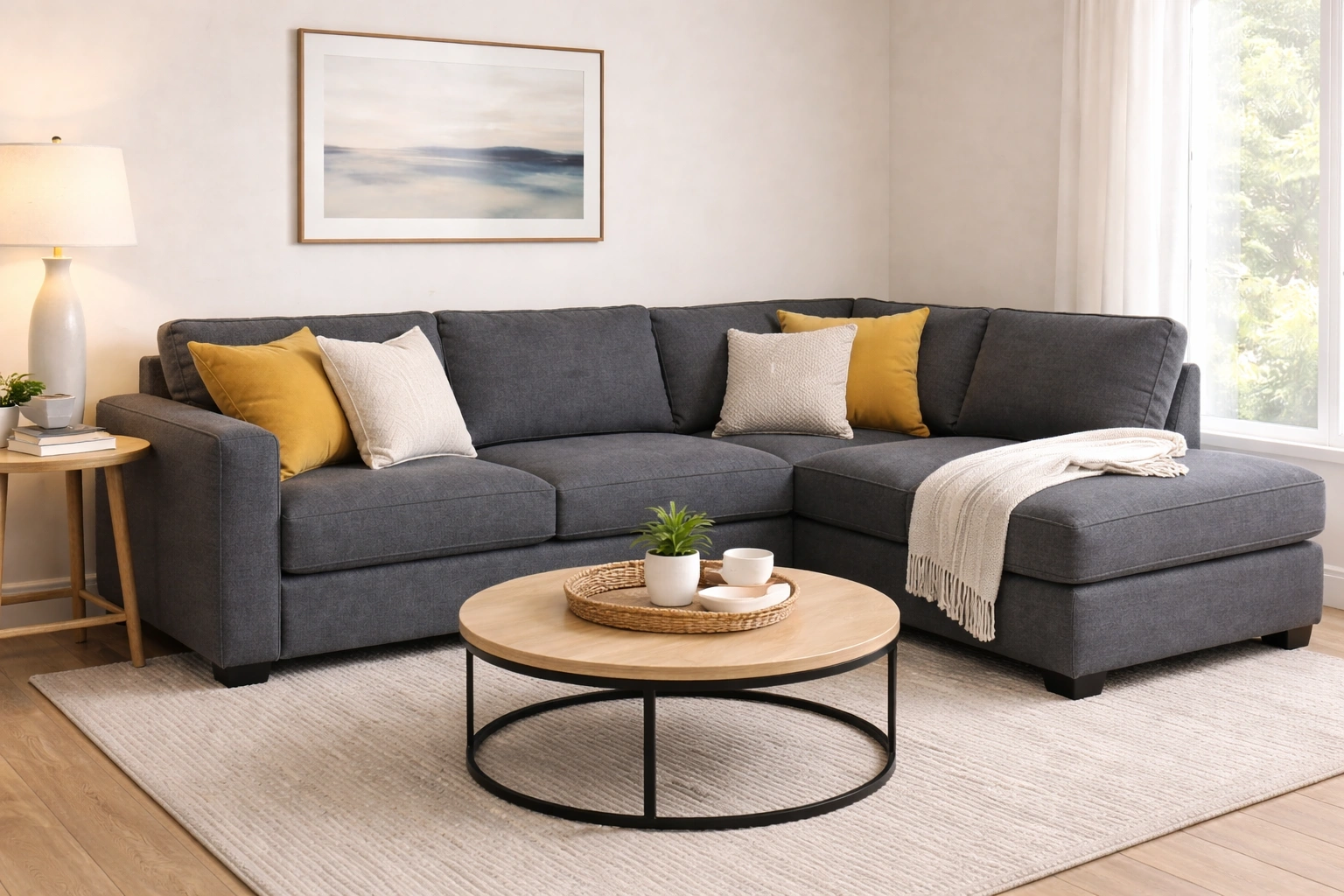 Sectional sofa in a modern living room