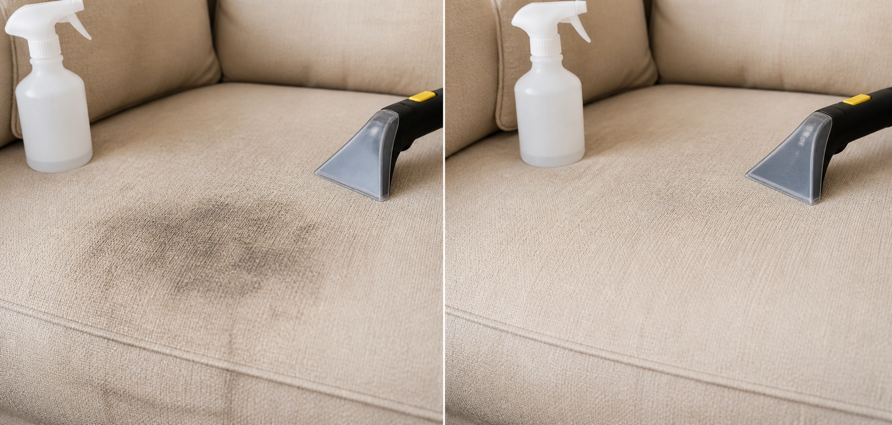 Treating old set-in stain on sofa using enzyme cleaner and repeated applications