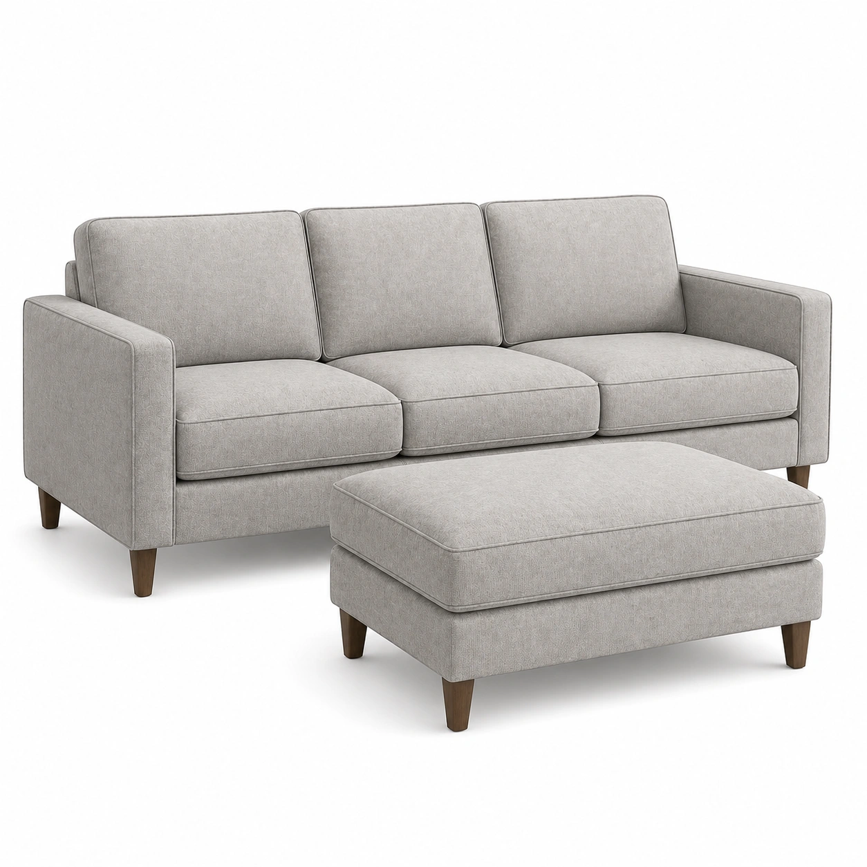 Sofa set with matching ottoman
